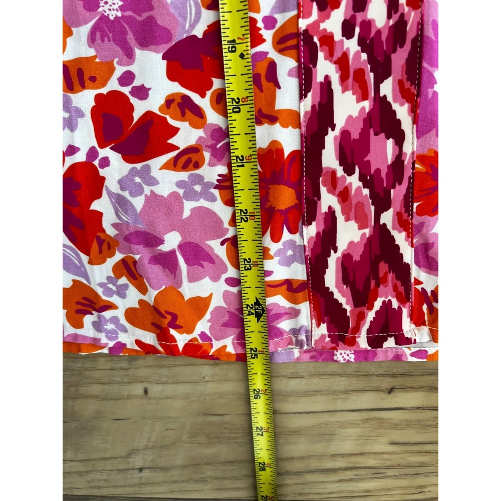 Anthropologie THML Bubble Hem Sleeve Top Size Medium Boho Floral Ikat - Picture 8 of 8